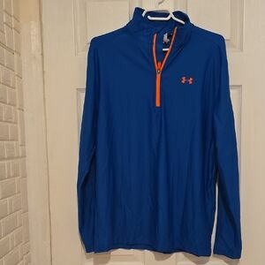 Under Armour Royal Blue Top with Bright Orange Details